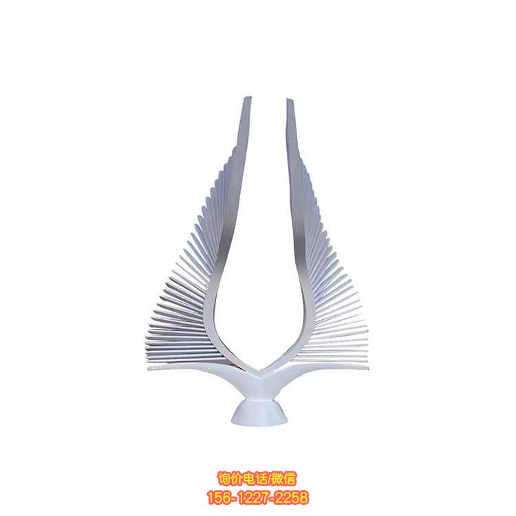 不銹鋼抽象動物雕塑，美化水景