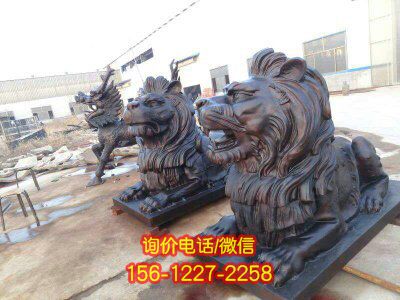 獅子雕塑-酒店門口大型仿真動物景觀不銹鋼仿銅獅子雕塑 獅子雕塑-酒店門口大型仿真動物景觀不銹鋼仿銅獅子雕塑