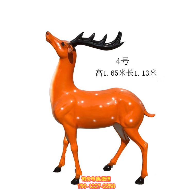 玻璃鋼仿真梅花鹿雕塑，點綴園林美景