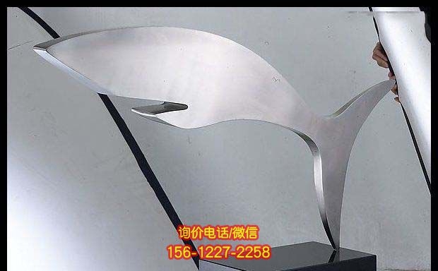 鯨魚不銹鋼雕塑——精美室內裝飾