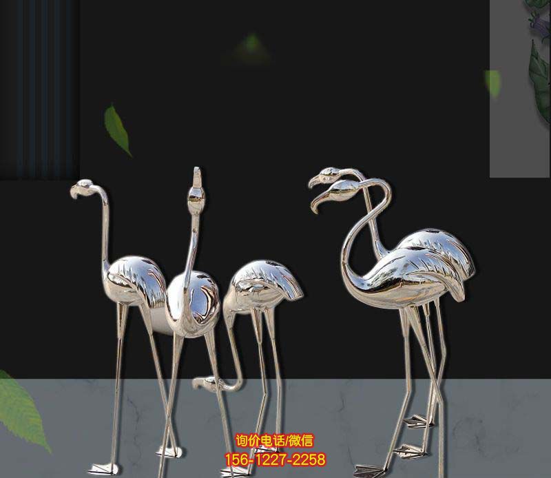 火烈鳥雕塑-校園廣場擺放不銹鋼抽象火烈鳥雕塑 火烈鳥雕塑-校園廣場擺放不銹鋼抽象火烈鳥雕塑