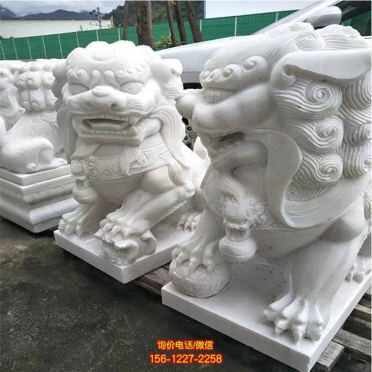 石雕石獅子一對(duì)看門(mén)鎮(zhèn)宅家用祠堂酒店庭院獅子擺件