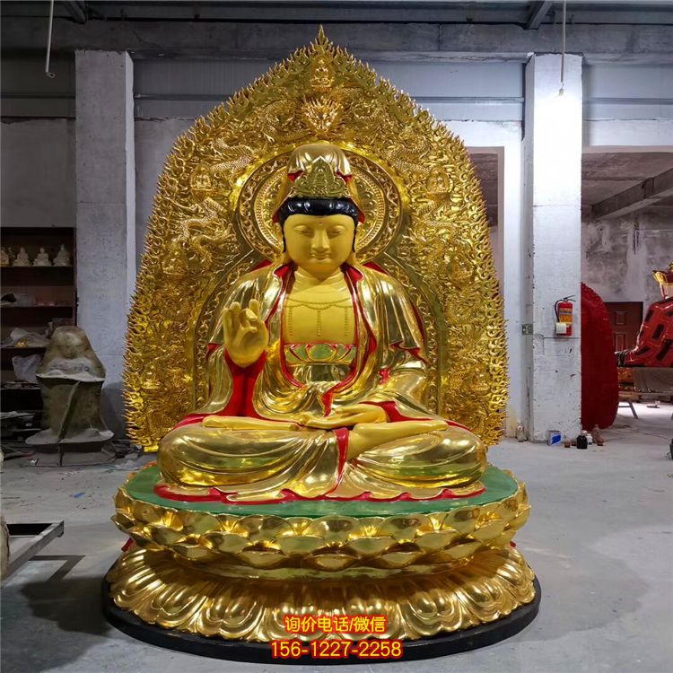 不銹鋼噴金烤漆大型寺廟景觀觀音雕塑 不銹鋼噴金烤漆大型寺廟景觀觀音雕塑