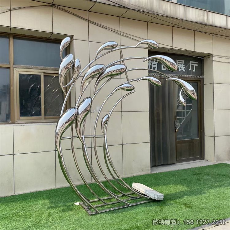 不銹鋼圓環魚群雕塑，不銹鋼抽象小魚雕塑加工廠