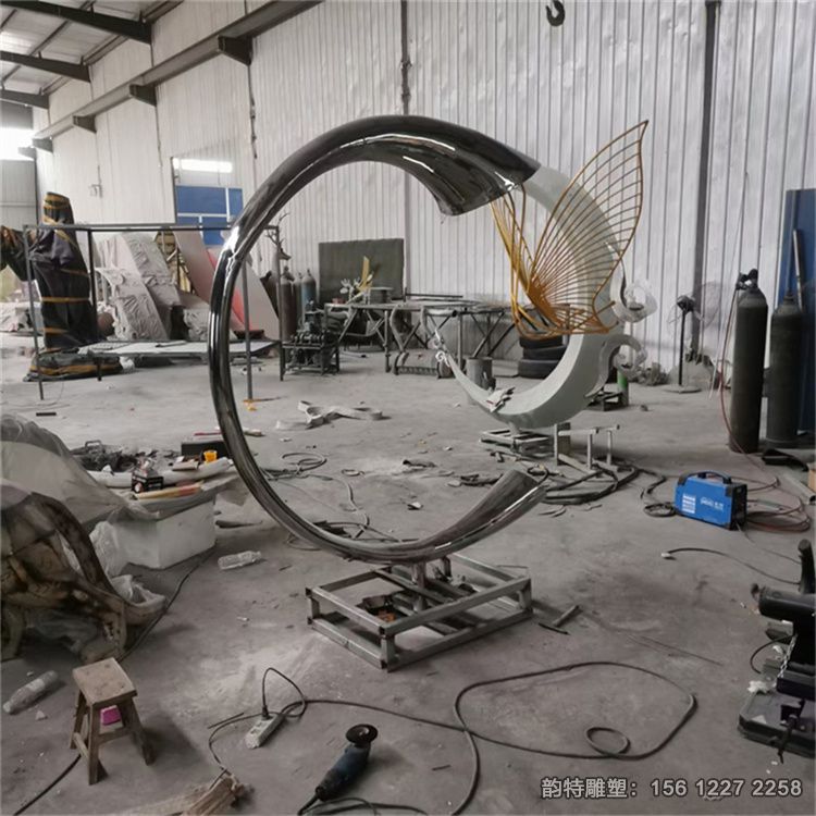 不銹鋼月亮圓環雕塑158 不銹鋼月亮圓環雕塑158