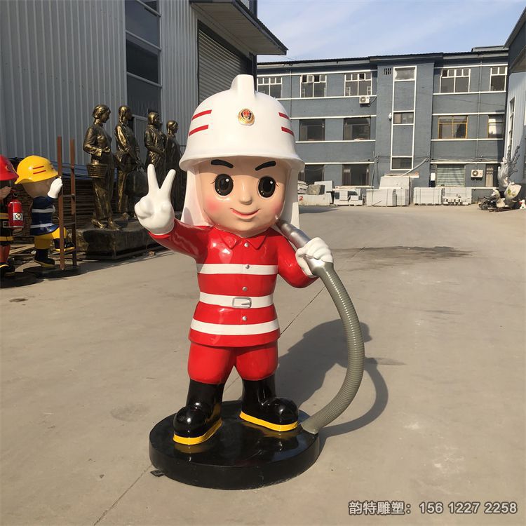 玻璃鋼消防戰(zhàn)士雕塑，抗震救災(zāi)雕塑