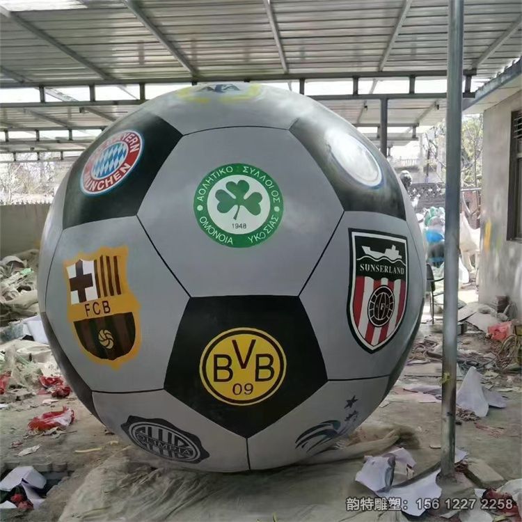 彩色足球雕塑 廣場不銹鋼足球雕塑